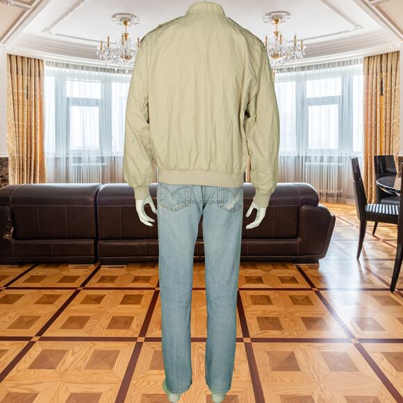 80s Vintage Members Only Retro Mod Bomber Brown Tan Windbreaker Jacket M - Picture 3 of 8